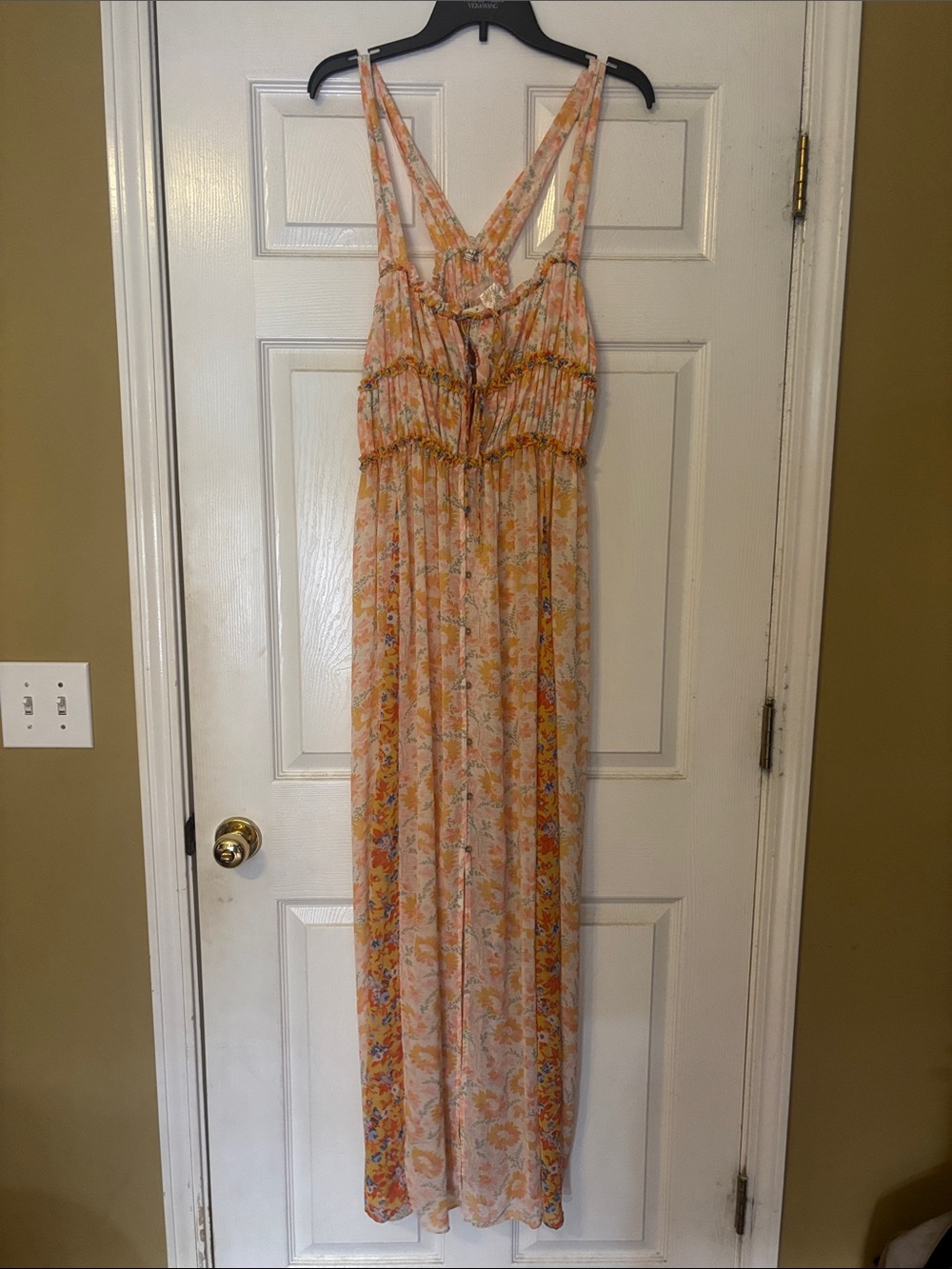 Free People Peach Floral Maxi Dress